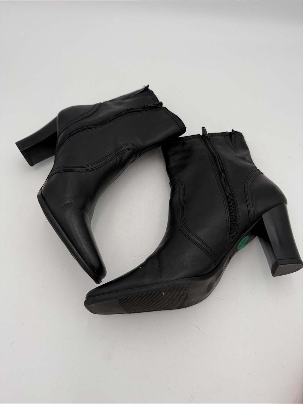Style &co Black Leather Women Ankle Boots - Classic Square Toe women 8M Y2K fall - Picture 14 of 14